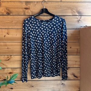 NIC + ZOE Navy Longsleeve Top Size L